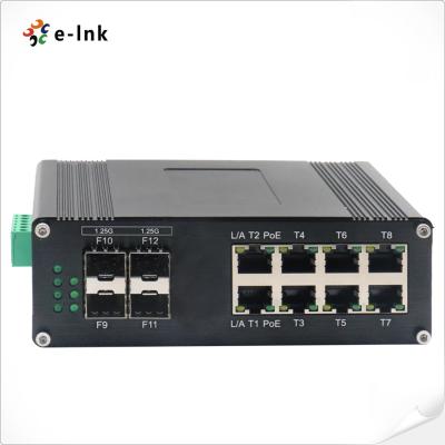 China Hardened 8 Port POE Managed Network Switch With IP40 Aluminum Case for sale