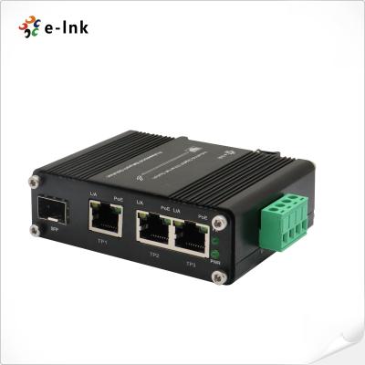 Chine Commutateur industriel Gigabit PoE 3 port 10/100/1000T 802.3at 30W à 1 port 100/1000X SFP à vendre