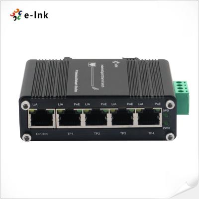 China Mini Industrial 4-Port 10/100/1000BASE-T 802.3at PoE + 1-Port 10/100/1000T Ethernet Switch Speciaal Aanbod Te koop