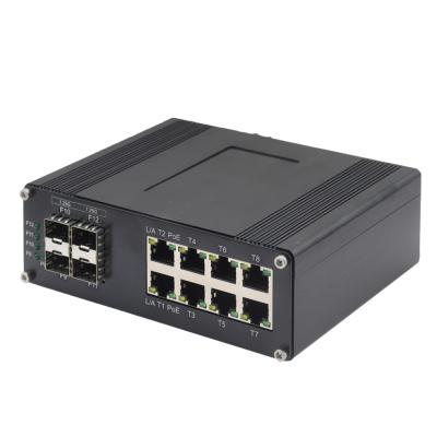 China Industrial L2+ 8 puertos PoE Gigabit + 4 1G SFP + 2 10G SFP+ Switch administrado en venta