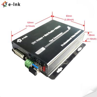 China DVI + 1Ch Bidirectional Stereo Audio + 1Ch RS232 over Fiber Optic Extender for sale