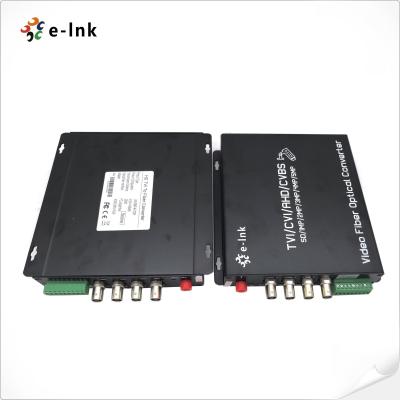 China Fiber Converter 4-Channels 5MP HDAHD CVI TVI CVBS 4-In-1 Fiber Video Transceiver for sale