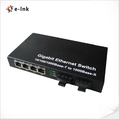 China DIN-de Vezel Optische Media van Spoorsc SFP Convertorschakelaar 10/100/1000M 4-TX Te koop