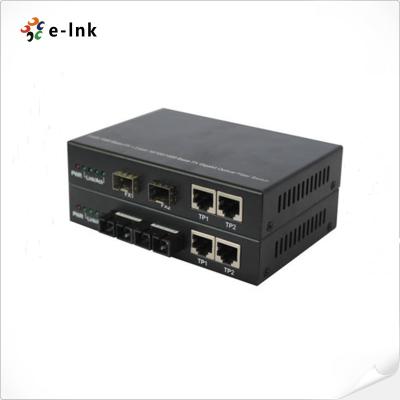 China convertidor de la fibra óptica del puerto del 10/100/1000M Network Switch Sfp en venta