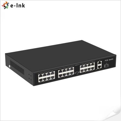 China 24 Port-Schalter-Ethernet-Netzschalter 24v Poe mit 10/100/1000M Uplink RJ45 zu verkaufen