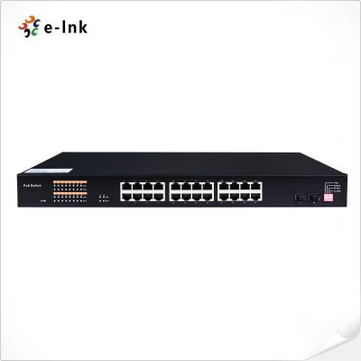 China Onbeheerde 24 poort 10 100 1000T naar 2-poort 100 1000 SFP Gigabit Ethernet Switch Te koop