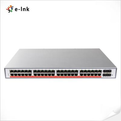 China Managed 48-Port Gigabit RJ45 To 4-Port 10G SFP Fiber PoE Network Switch for sale