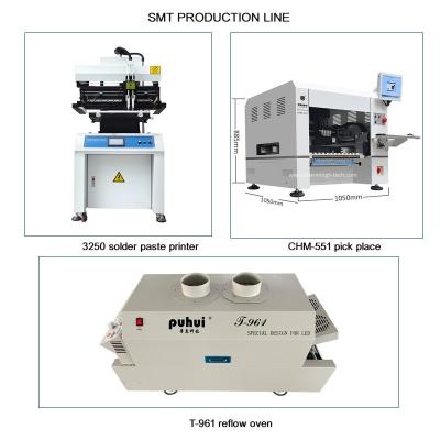 China CHM-551 Línea de producción SMD Línea de ensamblaje SMT Alta precisión 4 cabezas Robot de fabricación de PCB en venta