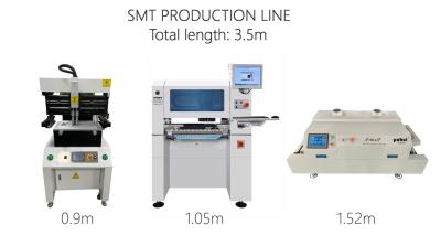 中国 Total Length 3.5m High Precision Small SMT Production Line 0201, BGA, 144pins IC 販売のため