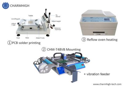 China Kleine SMT-Linie 3040 Schablonen-Drucker + bleifreier Rückflut-Ofen CHMT48VB Chip Mounter + T937M zu verkaufen