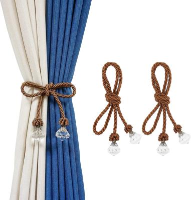 China 2pcs Home Decoration Curtain Tiebacks Rope With CrystalCurtain Tie Back Handmade Curtain Tiebacks Curtain Barriers For Window Sheer Home Office for sale