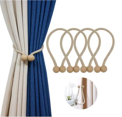 China Home Decoration 4 Pack Strong Magnetic Curtain Magnetic Buckle Window Curtain Tiebacks Clips Tie Strip Back Holders for sale