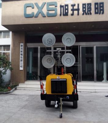 China 4*1000w Hydraulic Light Tower / Telescopic Light Tower Generator with Mobile Trailer for sale