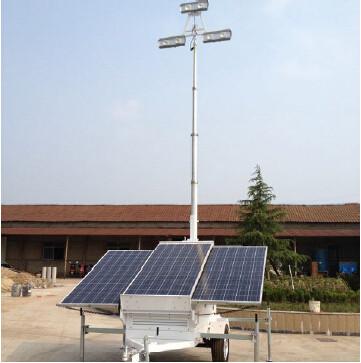 China Beweglicher teleskopischer Lichtmast mit 750w Lichtmast der Sonnenkollektor-LED zu verkaufen