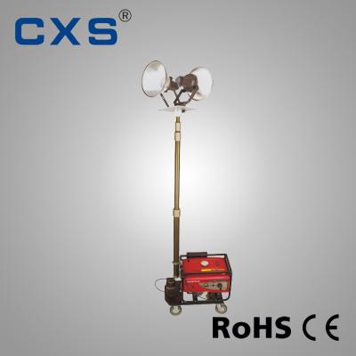 China LKW 2*400w brachte Lichtmast mit 2kw Generator, HPS-/MH-Mobile-Lichtmaste an zu verkaufen