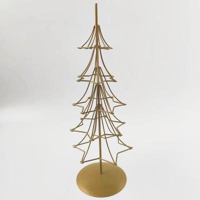 China Custom Size and Color Golden Metal Christmas Tree Ornament for sale