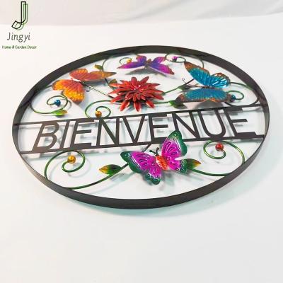 China Custom Size and Color Jingyi Metal Wall Decorations Hangings Flower Birds Symbols for sale