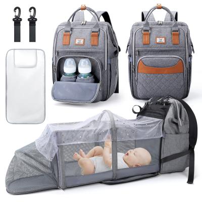 China New Design Anti-theft Men 5 in 1 Foldable Large Capacity Hutch Diaper Bag Backpack Mum Backpack with Mosquito Net for Dad for sale