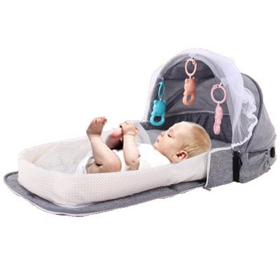 China Multifunctional Purpose Mosquito Repellent Isolation Travel Baby Diaper Bag Portable Crib Convertible Bed with Changing Station for sale