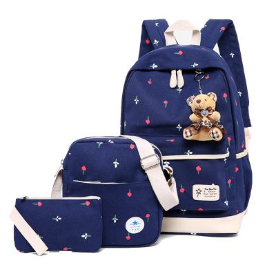 China Hot Selling Star Shape Waterproof Nice Water Resistant 3 Pieces Student Shoulders Bag Back To School Bags Backpack Set For Girl for sale