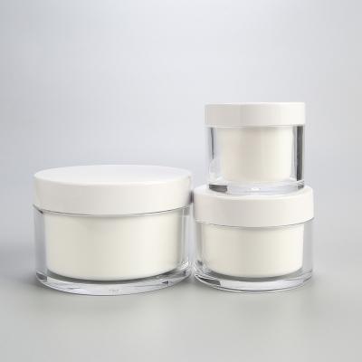 China Replaceable Refillable Round Jar Face Cream Jar Cosmetic Maker Cosmetic Acrylic Cream Jar 50g 100g 240g 8oz for sale