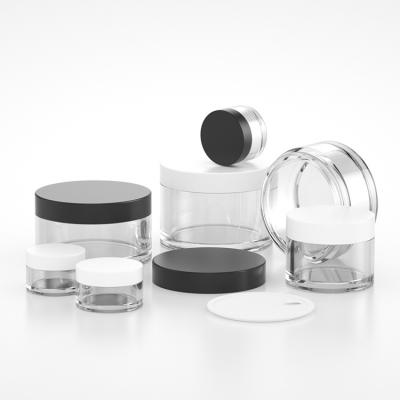 China New Products Cosmetic Wholesale Matte Black Luxury Containers Round Petg Cosmetic Plastic Jar for Cream and Powder for sale