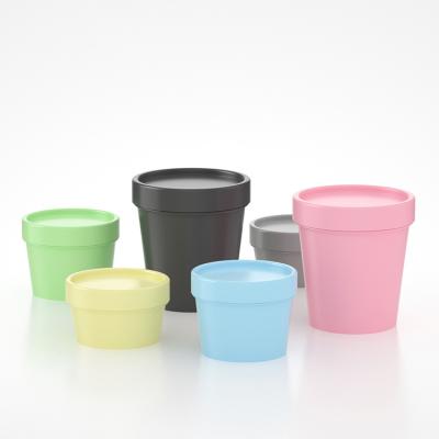 China 50ml 100ml 200ml Plastic Ice Cream Container 200ml PP Bulk White Plastic Cosmetic Fancy Jar For Cream for sale