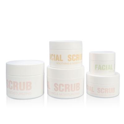 China 50g 100g 150g 200g 250g 8oz pp Matte White Plastic Jar For cosmetic facial scrub empty plastic pp cream jar container for sale