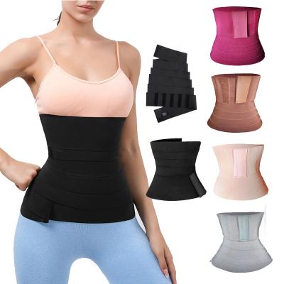 China Breathable Wrap Bandage Belt Waist Trainer With Tummy Shaper Women Latex Waist Belts Grab Corset Logo Plus Ladies 4m Long for sale