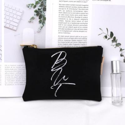 China Natural Custom Logo Printed Logo Printed PU Leather Zipper Cosmetic Makeup Bag Waterproof Leather Eyeshadow Brush Storage Pouch for sale