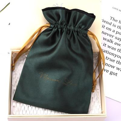 China Custom Logo Satin Pouch For Cosmetic Cosmetic Bag Drawstring High End Natural Silk Satin Perfume Packaging Bag for sale