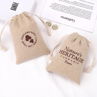 China Natural High Quality Jute Hessian Drawstring Sack Bag For Gift jewelry Coffee Bean Logo Printed Dust Jute Linen Pouch for sale