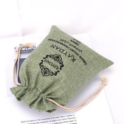 China Natural Wholesale Halloween Christmas Gift Packaging Jute Drawstring Pouch Custom Logo Burlap Linen Jute Dust Bag for sale