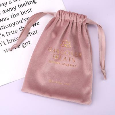 China Safety Luxury Gold Printed Jewelry Perfume Storage Velvet Bag Drawstring Dust Wedding Gift Jewelry Packaging Velvet Pouch for sale