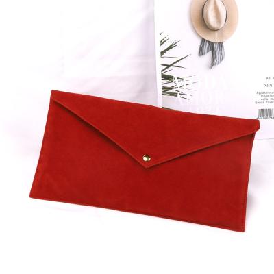 China Custom Logo Printed Velvet Satin Lining Security Envelope Clothes Wallet Scarf Dust Bag With Button Luxury Velvet Dust Pouch for sale