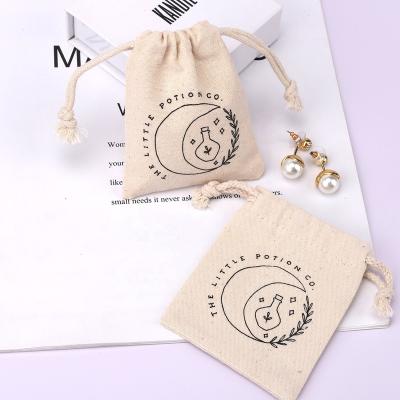 China High Quality Safety Canvas Nail Polish Bag Small Drawstring Cotton Dust Gift Jewelry Packaging Pouch for sale