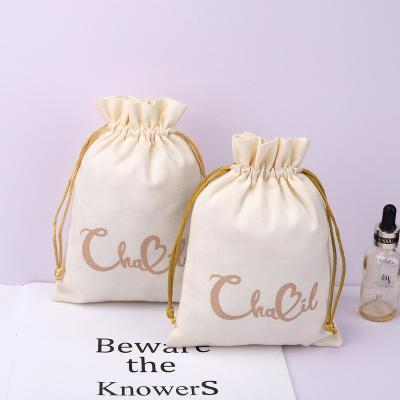 China Eco-Friendly Safety Muslin Cotton Gift Wrapping Canvas Pouch Customized Cotton Organic Natural Drawstring Bag for sale