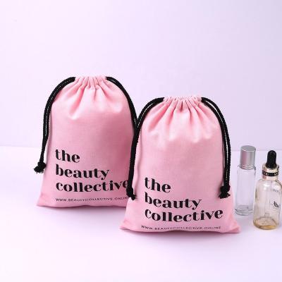 China Safety Rose High Quality Cotton Makeup Gift Bag Drawstring Dust Cotton Packaging Canvas Cosmetic Pouch for sale