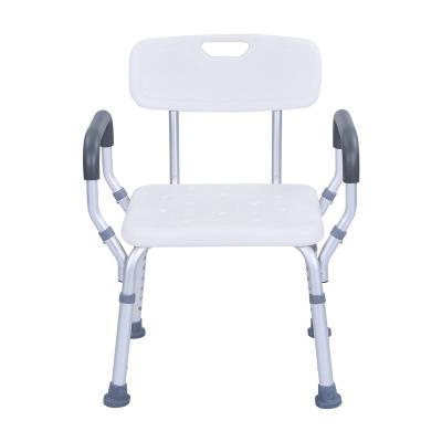 China Wholesale Custom Lightweight Elderly Disabled Bathroom Safety Factory Price Height Adjustable Shower Room Chair With Back for sale