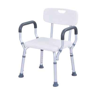 China Lightweight OEM Customized Hospital Height Aluminum Alloy Bath Adjustable Anti-Slip Shower Chair for Elderly and Disabled for sale