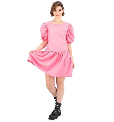 China 2022 New Hot Selling Anti-wrinkle Ladies Dress Casual Cute Bud Short Sleeve Waist Split Dress for sale