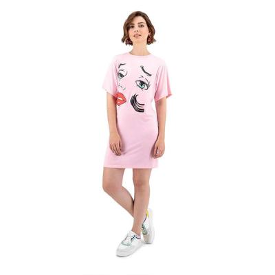 China Anti-wrinkle face high quality casual print design solid color T-shirt traditional traditional oversized dress for sale