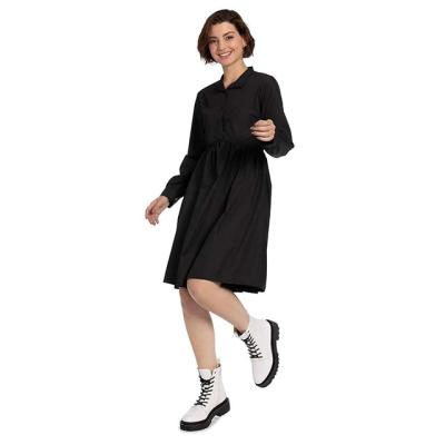 China New Washable Hot Sale Commuter Women Dresses Campus Style Design Soft Black Dress for sale