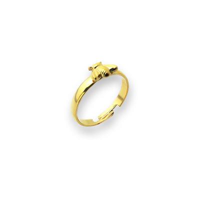 China Romantic Wholesale Stainless Steel Jewelry 18K Gold Plated Personality Engagement Ring Bee Gold Ring for Women for sale