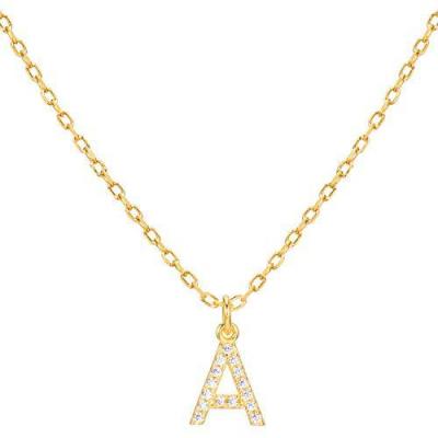 China TRENDY Fashion Jewelry Cubic Zircon Alphabet Pendants Mini A-Z Letter Pendant Initial Gold Diamonds Necklace for sale