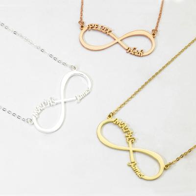 China TRENDY Custom Jewelry Infinity Pendant Couples Name Personalized Necklace with 1 or 2 Names for Women Girls for sale