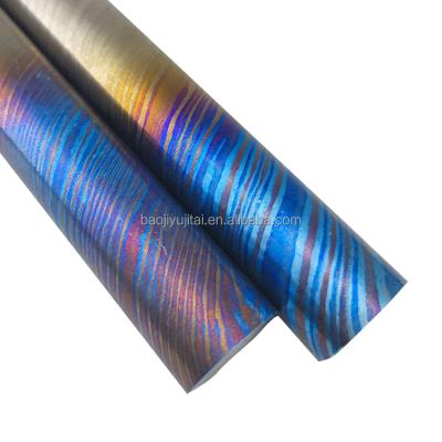 China Low weight Damascus titanium zirconium 3 alloy 4 timascus alloy rod mokuti bar price per kilogram for sale