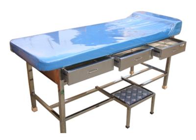 China Stainless Steel Doctor Examination Table With Drawers / Movable Step Stool for sale