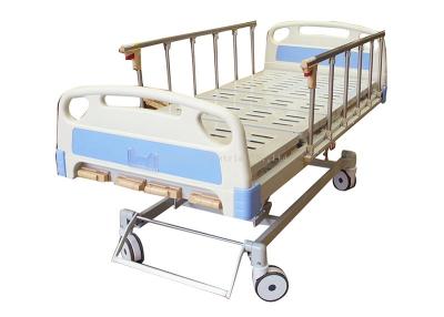 China 5 Functions Manual Hospital Bed With Folding Aluminium Alloy Handrails for sale