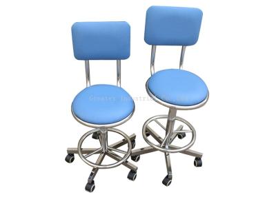 China Stainless Steel Hospital Ward Furniture , Hospital Revolving Stool 5 Wheels for sale